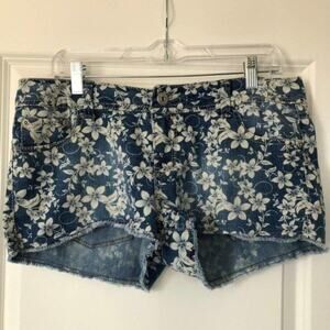 FREESTYLE REVOLUTION Denim Shorts Juniors 13 Floral Boho Festival Beach Beachy